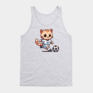 cat playing football Tank Top